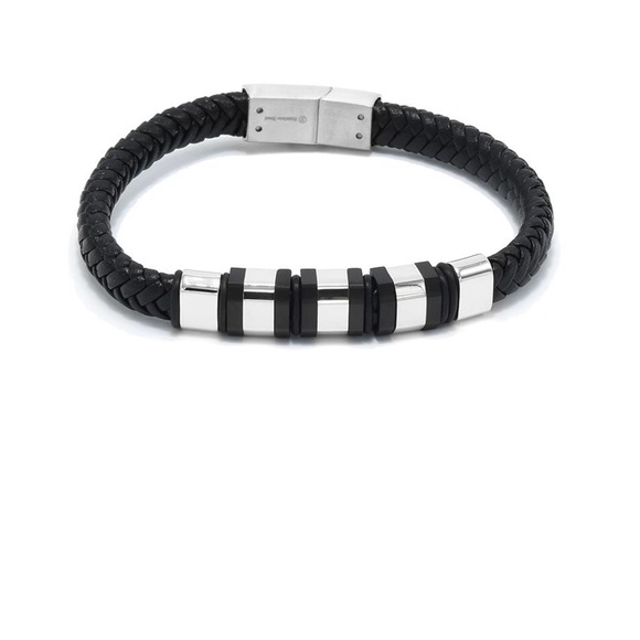 Other - Leather Stainless Steel Bracelet